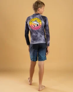 Rashies*Salty Life Boys' Evade Long Sleeve Rash Vest Grey Mottle