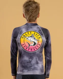 Rashies*Salty Life Boys' Evade Long Sleeve Rash Vest Grey Mottle