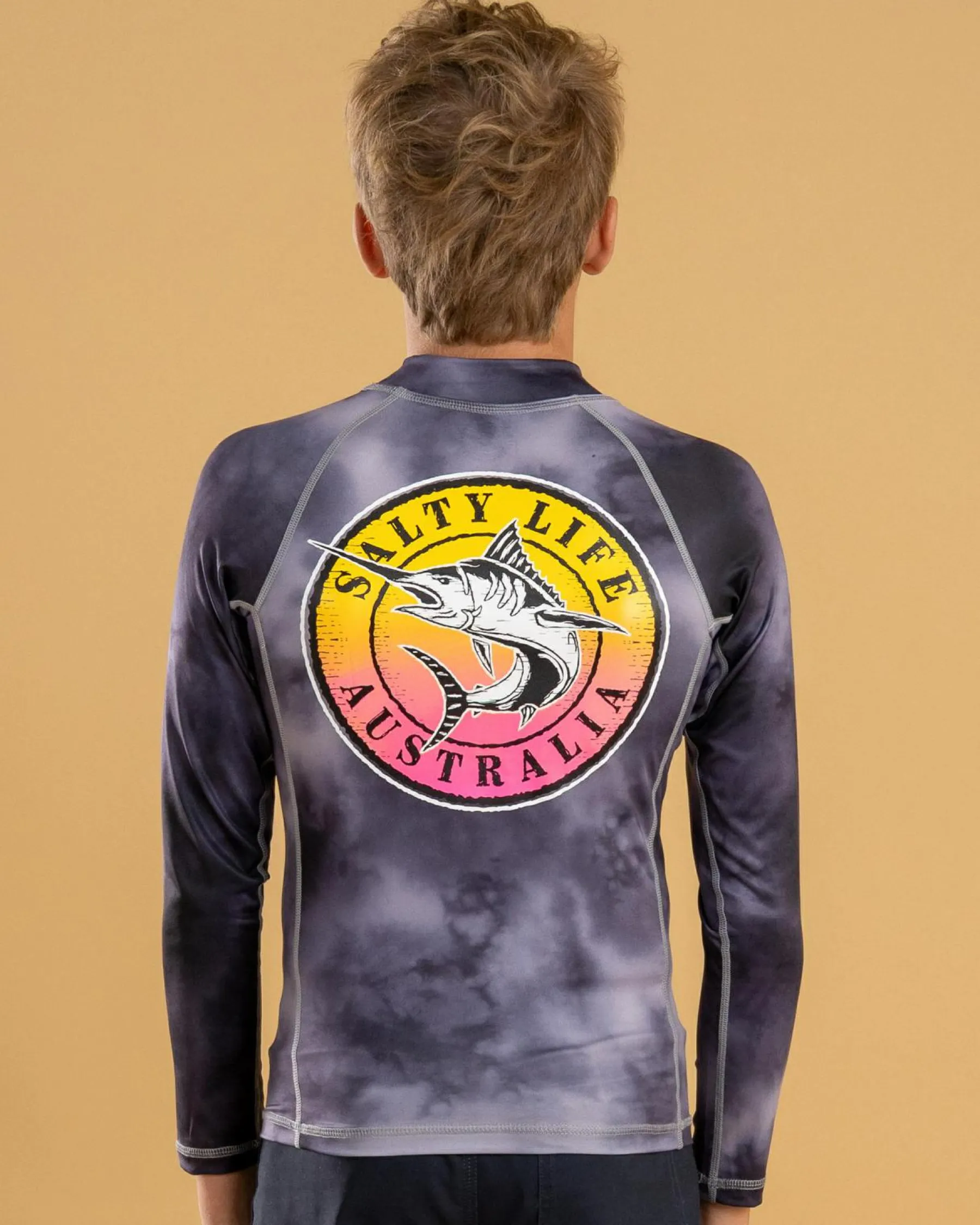 Rashies*Salty Life Boys' Evade Long Sleeve Rash Vest Grey Mottle