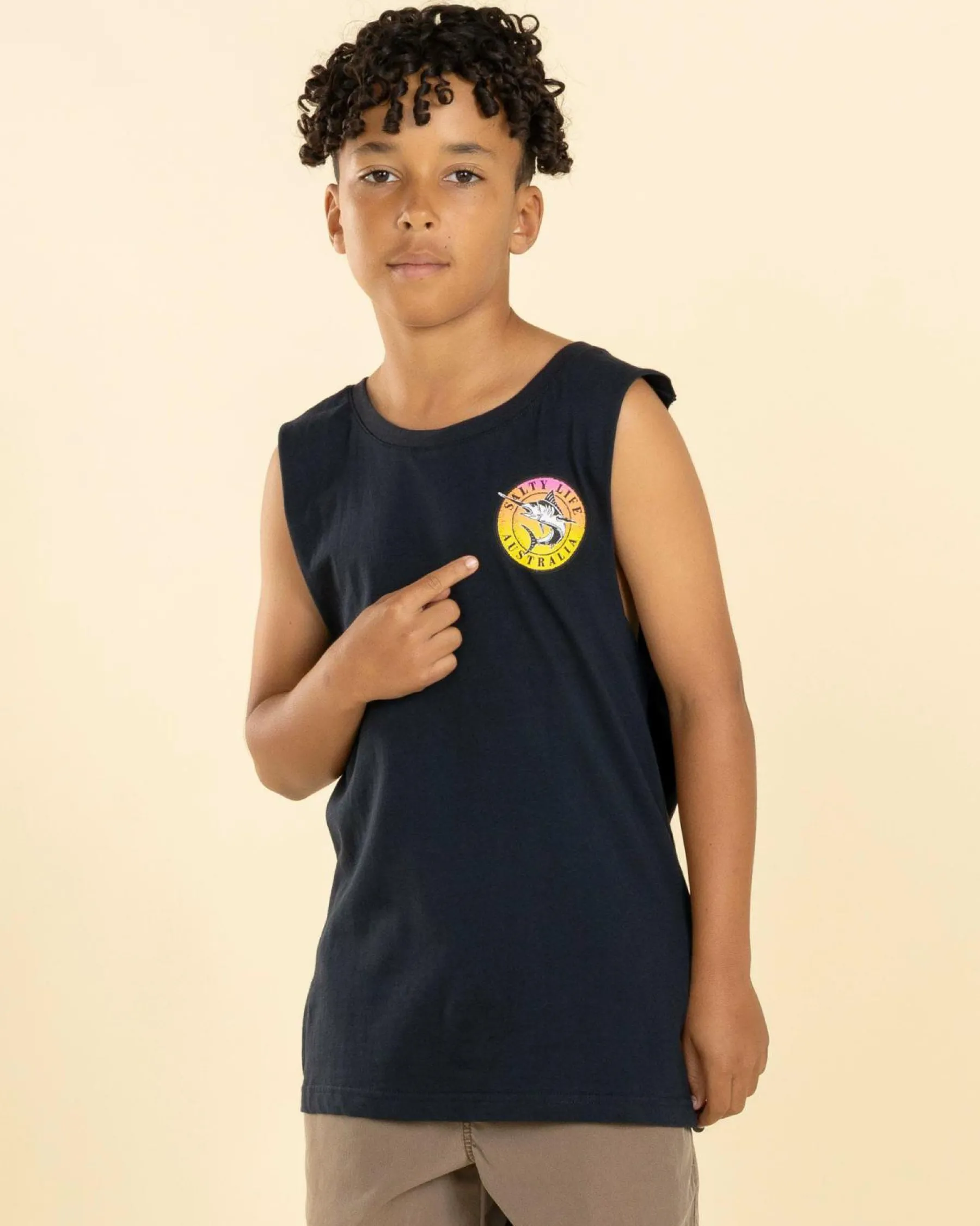 Tops & T-Shirts*Salty Life Boys' Evaded Muscle Tank Navy