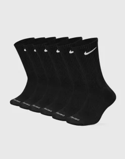 Socks & Accesories*Nike Boys' Everyday Plus Cushioned Socks 6 Pack Black/white
