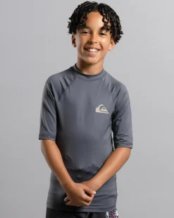 Rashies*Quiksilver Boys' Everyday UPF50 Short Sleeve Rash Vest Iron Gate