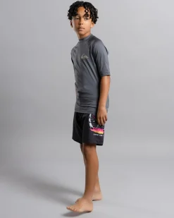 Rashies*Quiksilver Boys' Everyday UPF50 Short Sleeve Rash Vest Iron Gate