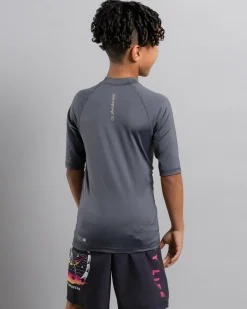 Rashies*Quiksilver Boys' Everyday UPF50 Short Sleeve Rash Vest Iron Gate
