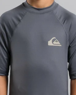 Rashies*Quiksilver Boys' Everyday UPF50 Short Sleeve Rash Vest Iron Gate