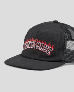 Online Boys' Flamed Collegiate Arch Trucker Cap Kids Headwear