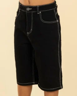 Denim|Shorts & Bottoms*Santa Cruz Boys' Flamed Collegiate Arch Denim Shorts Black