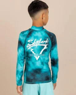 Rashies*Skylark Boys' Frequency Long Sleeve Rash Vest Mint Mottle