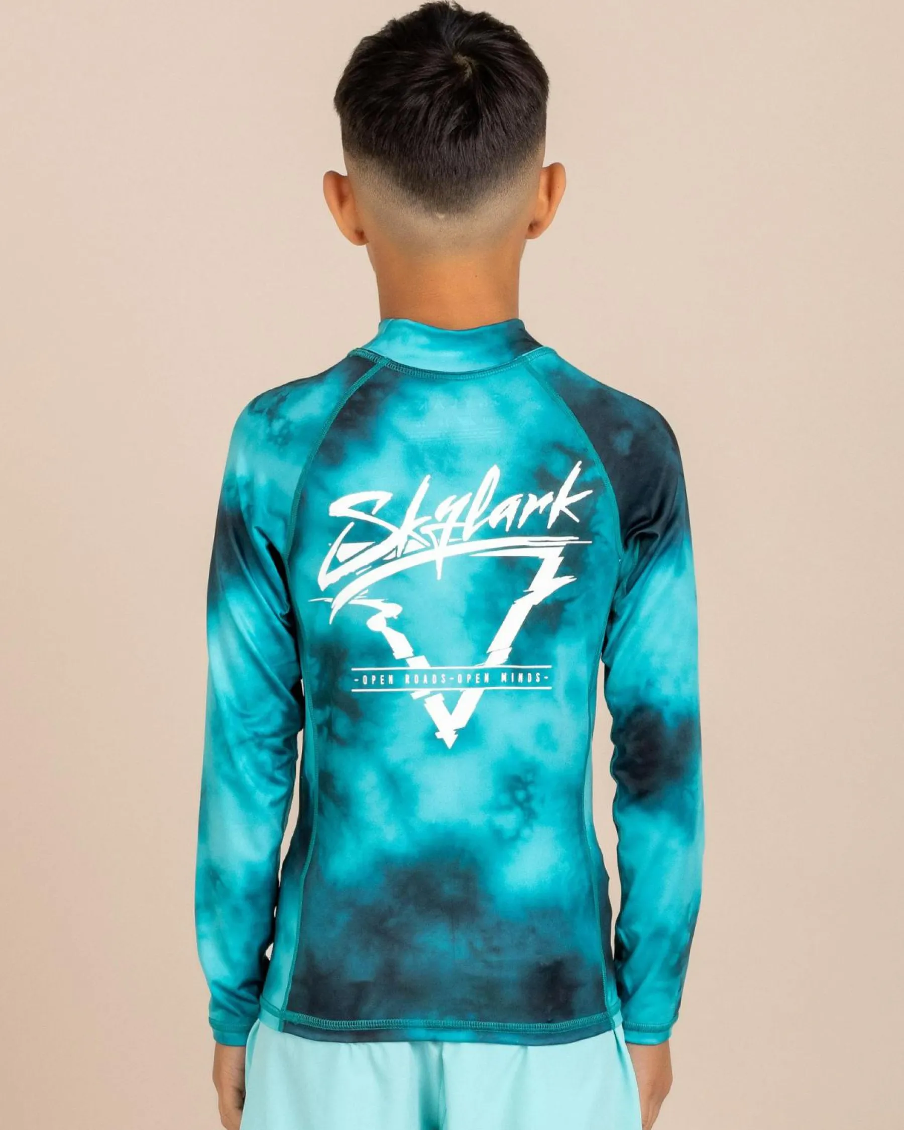 Rashies*Skylark Boys' Frequency Long Sleeve Rash Vest Mint Mottle