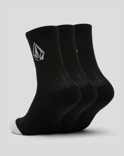 Socks & Accesories*Volcom Boys' Full Stone Socks 3 Pack Black