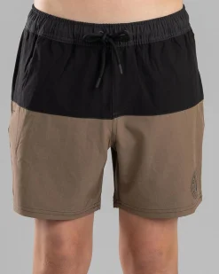 Shorts & Bottoms*Dexter Boys' Fuse Elastic Waist Shorts Black/tan