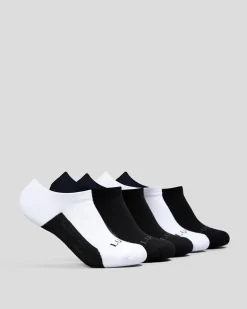 Socks & Accesories*Lucid Boys' Fuzzled Ankle Socks 5 Pack Black/white