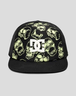 Headwear*DC Shoes Boys' Gas Station Season Trucker Cap Glow Skully