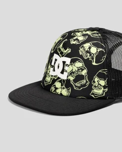 Headwear*DC Shoes Boys' Gas Station Season Trucker Cap Glow Skully
