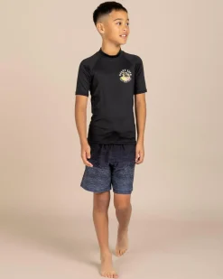 Rashies*Salty Life Boys' Good Vibes Short Sleeve Rash Vest Black