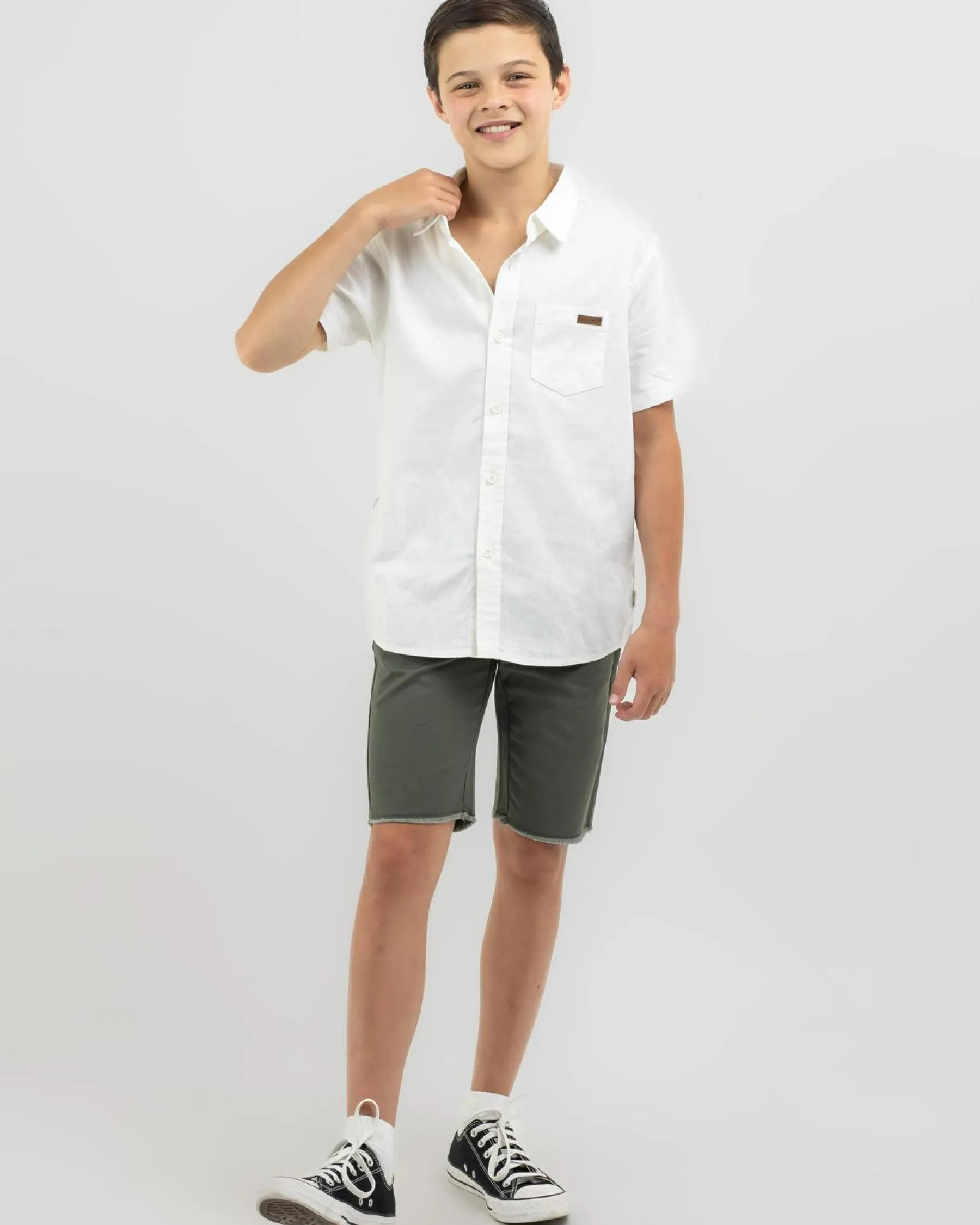 Tops & T-Shirts*Skylark Boys' Hemp Short Sleeve Shirt White