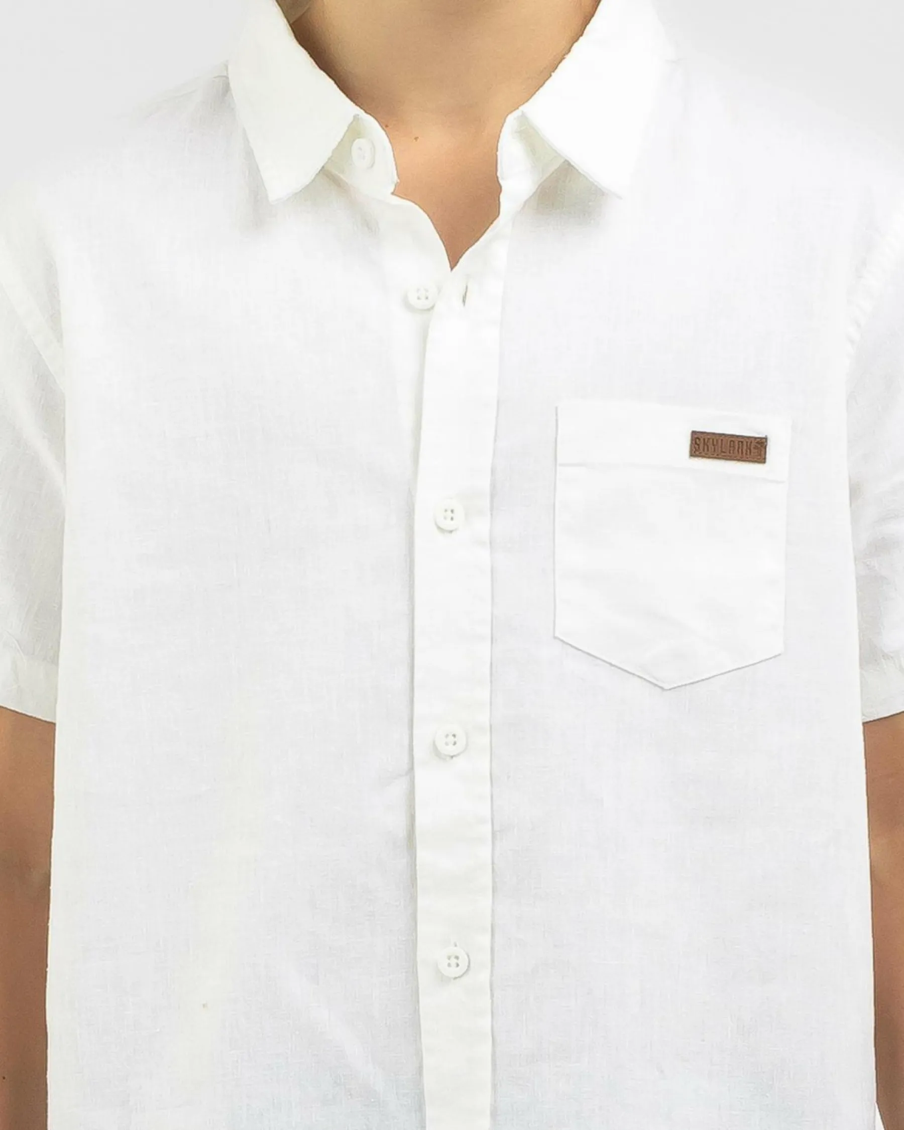 Tops & T-Shirts*Skylark Boys' Hemp Short Sleeve Shirt White