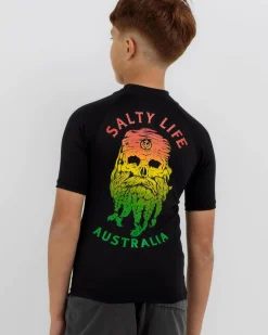 Rashies*Salty Life Boys' Hollander Short Sleeve Rash Vest Black