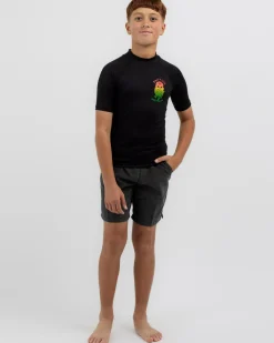 Rashies*Salty Life Boys' Hollander Short Sleeve Rash Vest Black