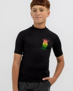 Rashies*Salty Life Boys' Hollander Short Sleeve Rash Vest Black
