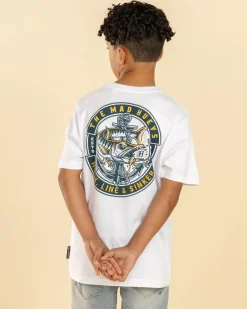 Tops & T-Shirts*The Mad Hueys Boys' Hooked Cuda T-Shirt White