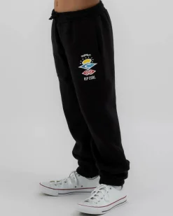 Shorts & Bottoms*Rip Curl Boys' Icon Of Surf Track Pants Black