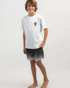 Rashies*Rip Curl Boys' Icons Surflite Short Sleeve Rash Vest White