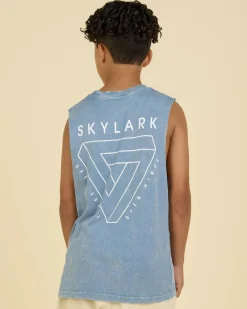 Tops & T-Shirts*Skylark Boys' Inflow Muscle Tank Lt Blue Acid