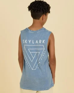 Tops & T-Shirts*Skylark Boys' Inflow Muscle Tank Lt Blue Acid