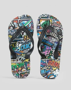 Hot Boys' Kapow Thongs Kids/BOY 2 For Deals|Flip Flops & Sandals