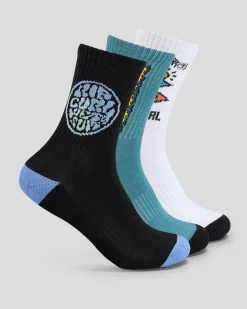 Hot Boys' Logo Crew Socks 3 Pack Kids/BOY Socks & Accesories