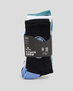 Hot Boys' Logo Crew Socks 3 Pack Kids/BOY Socks & Accesories