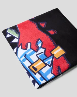 Towels*Santa Cruz Boys' Meek Scratched Slasher Beach Towel Black