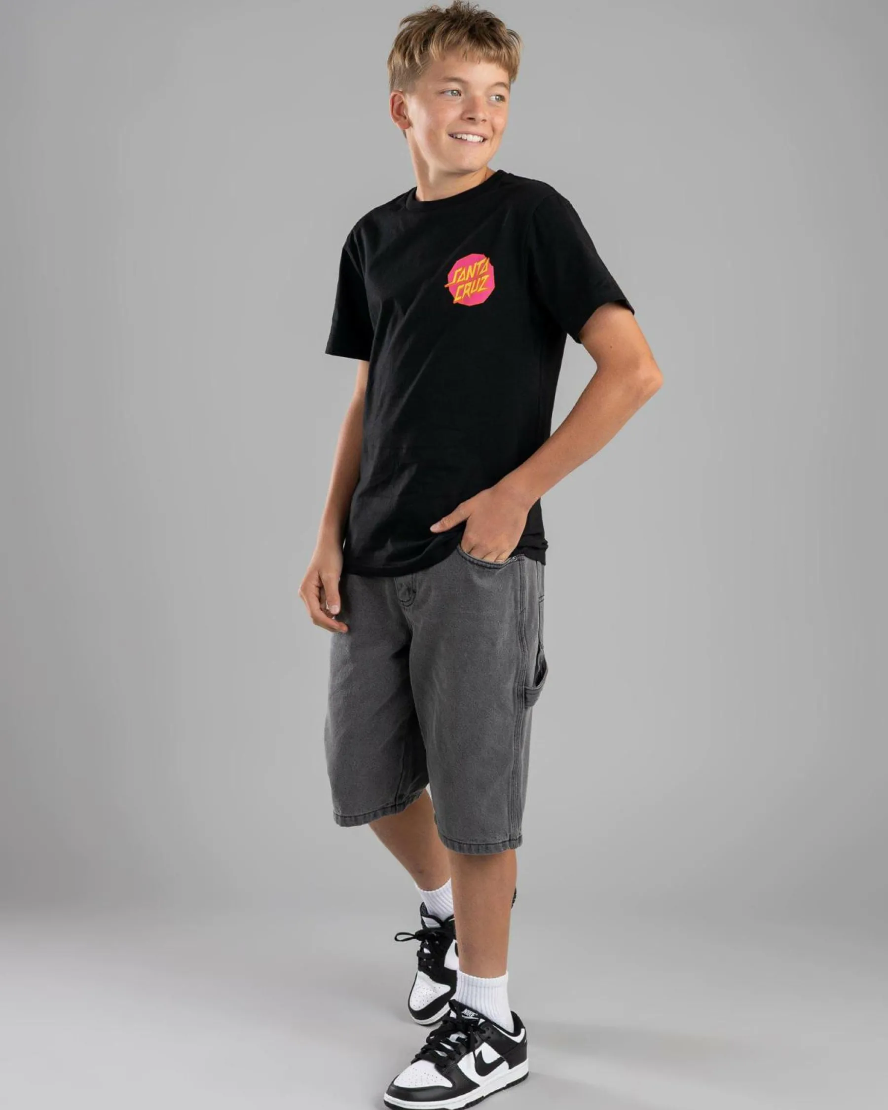 Tops & T-Shirts*Santa Cruz Boys' Meek Scratched Slasher T-Shirt Black