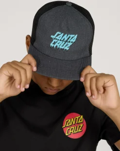 Headwear*Santa Cruz Boys' Melting Strip Trucker Cap Dark Grey/blue