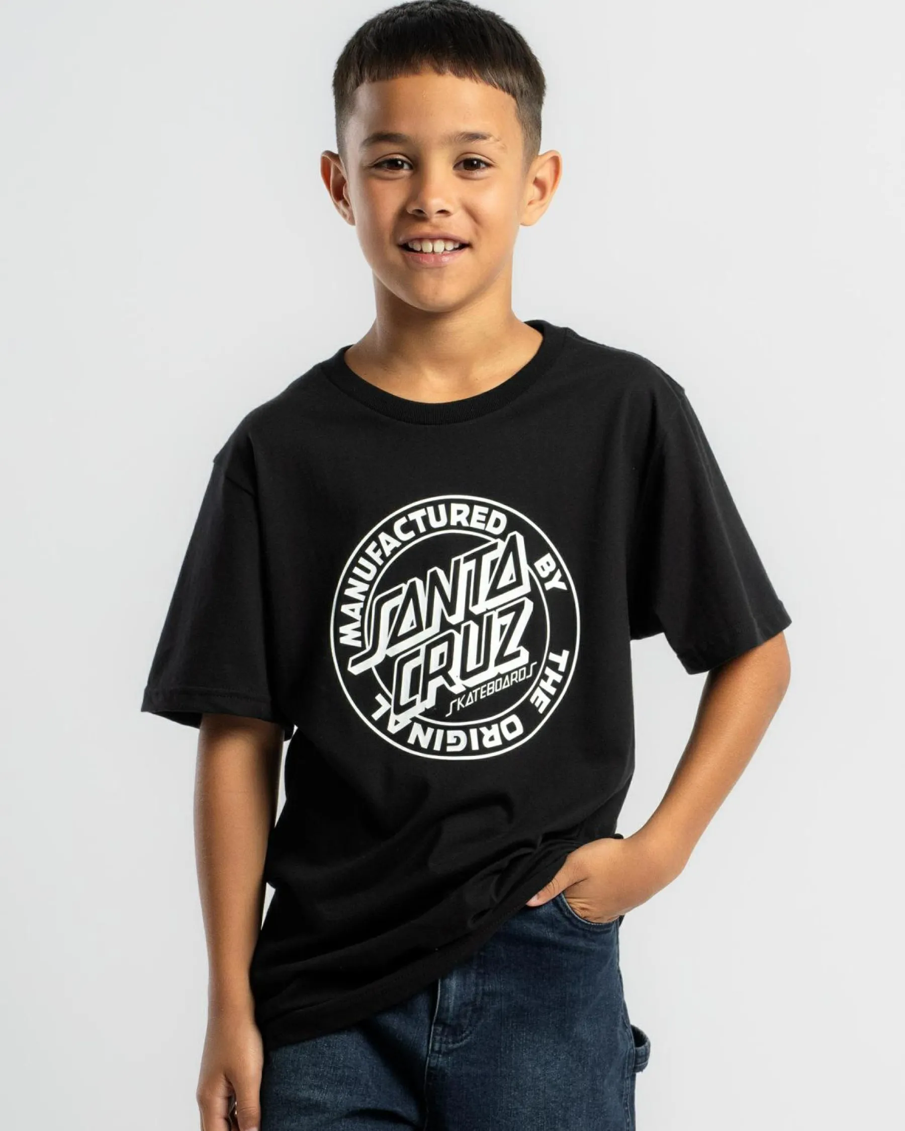Tops & T-Shirts*Santa Cruz Boys' MFG Dot Front T-Shirt Black