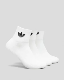 Socks & Accesories*adidas Boys' Mid Ankle Socks 3 Pack White/white/black