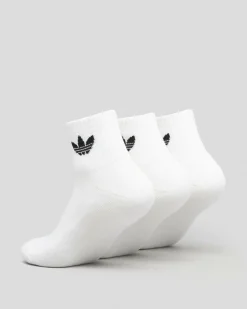 Socks & Accesories*adidas Boys' Mid Ankle Socks 3 Pack White/white/black