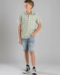 Tops & T-Shirts*Billabong Boys' Mogul Check Short Sleeve Shirt Oatmeal