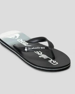 Flip Flops & Sandals*Quiksilver Boys' Molokai ART II Thongs Black 1