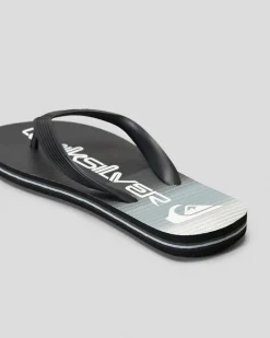 Flip Flops & Sandals*Quiksilver Boys' Molokai ART II Thongs Black 1