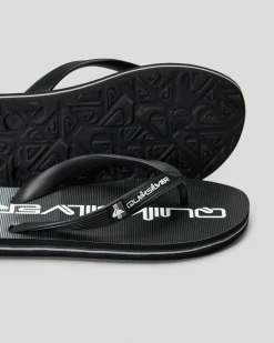 Flip Flops & Sandals*Quiksilver Boys' Molokai ART II Thongs Black 1
