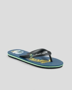 Flip Flops & Sandals*Quiksilver Boys' Moncata Art Thongs Blue/multi