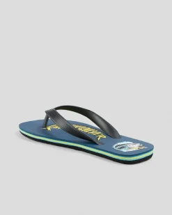 Flip Flops & Sandals*Quiksilver Boys' Moncata Art Thongs Blue/multi