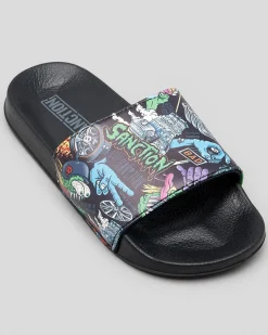 Slides*Sanction Boys' Monster Slides Black