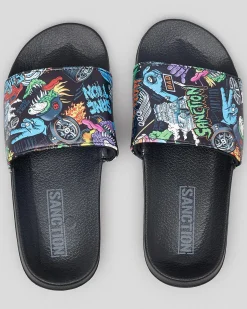 Slides*Sanction Boys' Monster Slides Black