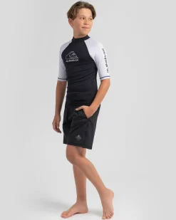 Rashies*Quiksilver Boys' On Tour Short Sleeve Rash Vest Black