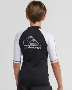 Rashies*Quiksilver Boys' On Tour Short Sleeve Rash Vest Black