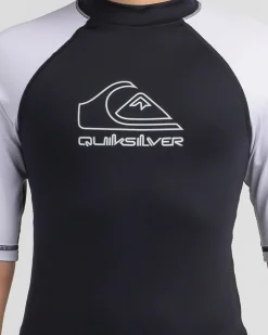 Rashies*Quiksilver Boys' On Tour Short Sleeve Rash Vest Black