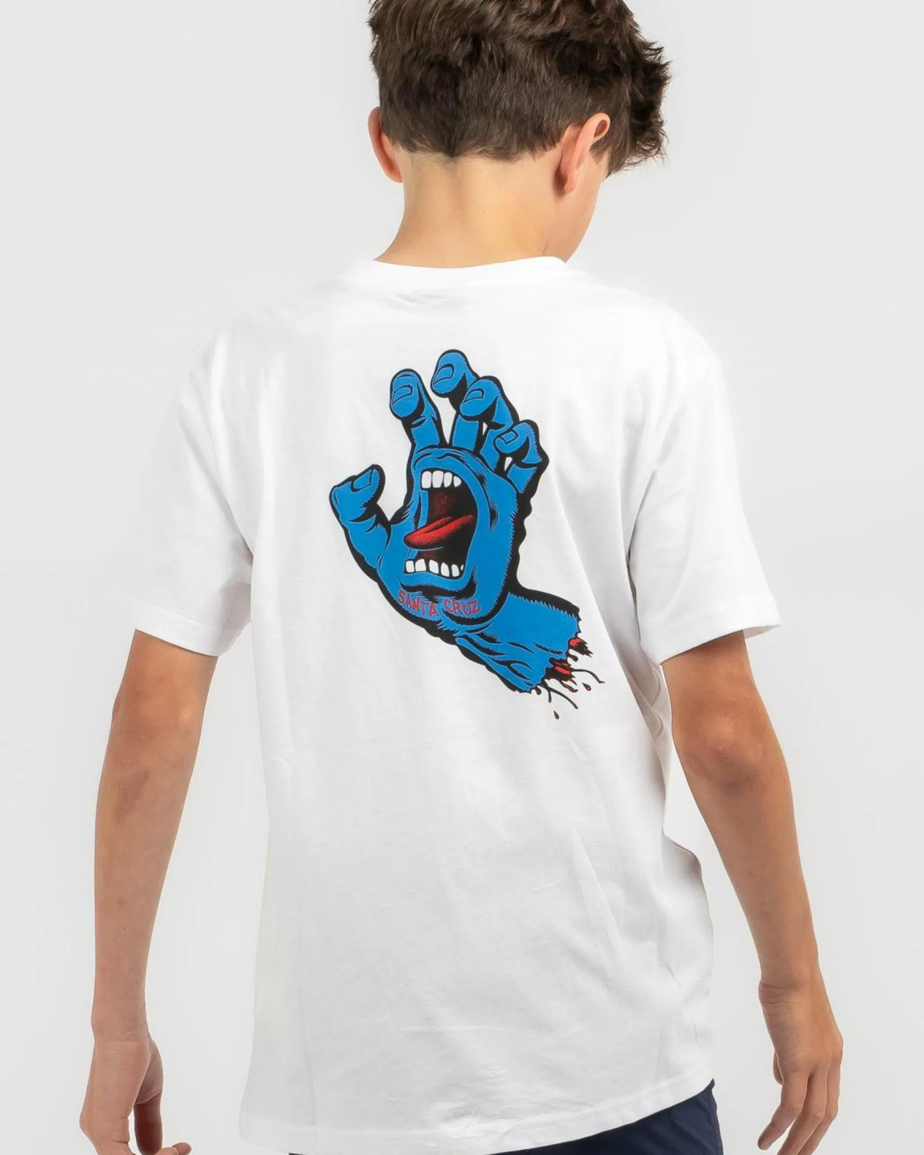 Tops & T-Shirts*Santa Cruz Boys' Opus Screaming Hand T-Shirt White